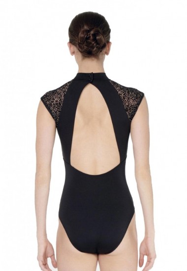 Trusa Mock Neck Flocked Mesh Leona