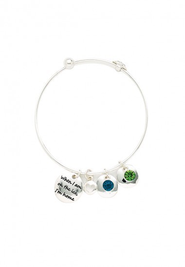 Brazalete Phrase & Stones Bracelet Plateada