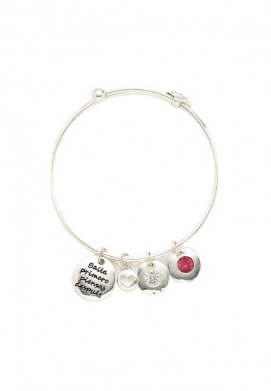 Brazalete Phrase & Stones Bracelet Plateada