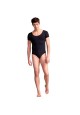 SHORT SLEEVE LEOTARD W/ ROUND NECKLINE
